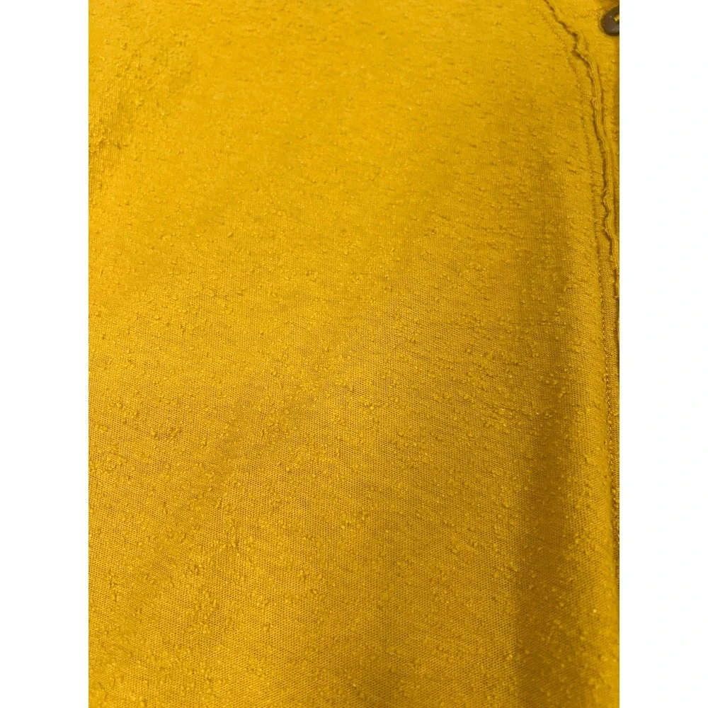Free People Beach Mustard Yellow Cotton Button Front Cardigan Sweater Small Boho